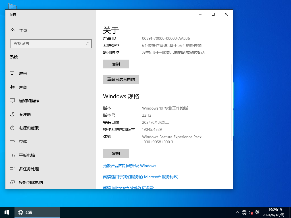 Windows10 22H2 X64 专业工作站版